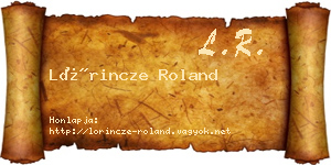 Lőrincze Roland névjegykártya